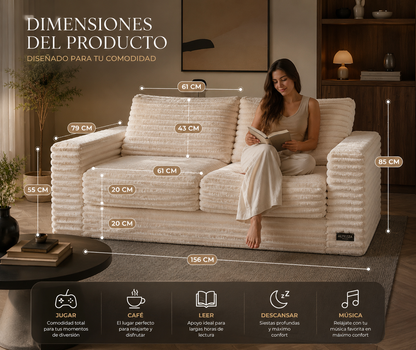 Sofa Biplaza de felpa - Avorio