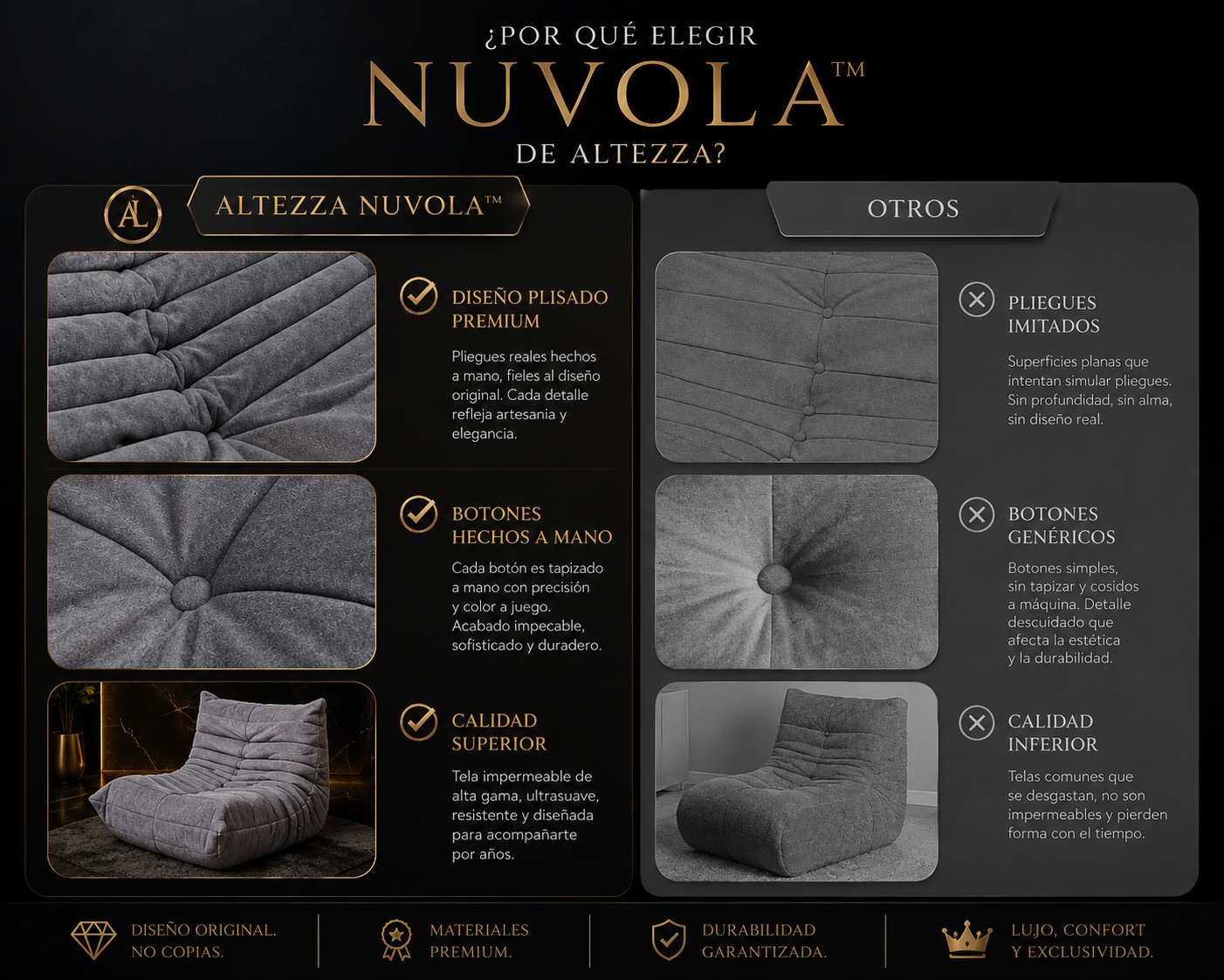 Nuvola - Puff para adultos teddy
