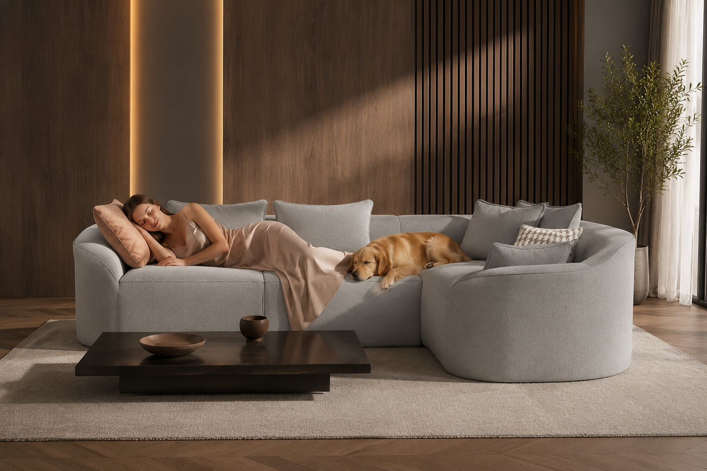 Sofa Seccional Curvo Bellagio en forma de L